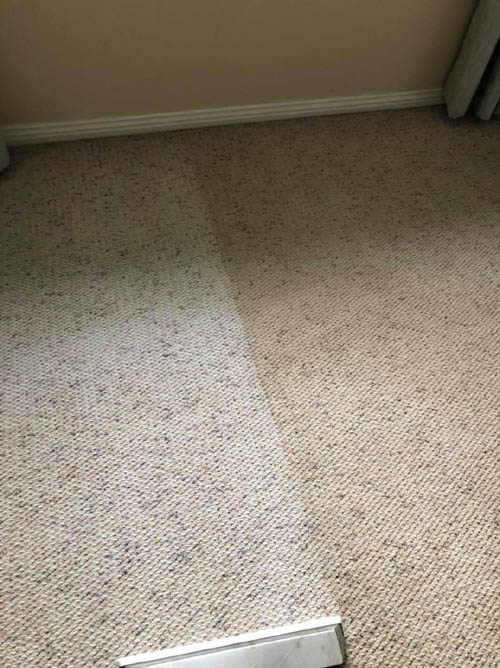 Before and after carpet steam cleaning by Prestige