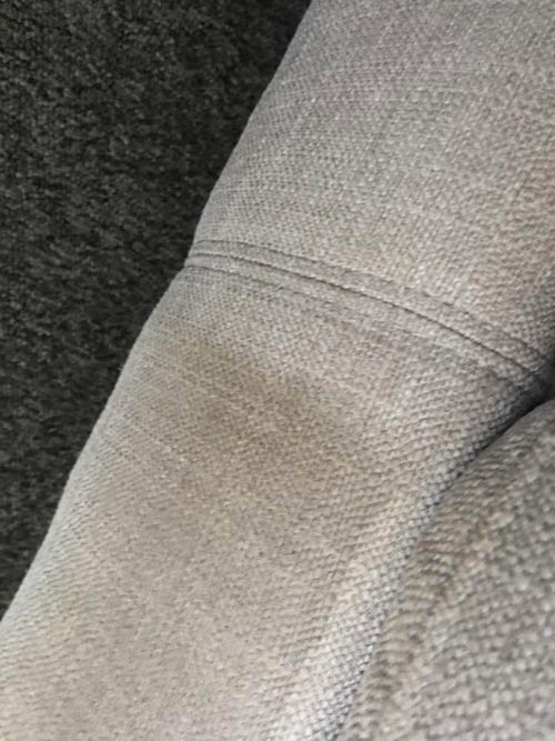 Lounge upholstery cleaning, cleaned fabric next to the original